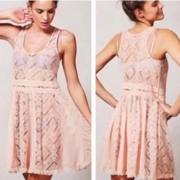 E by Eloise St. Regis Sheer Lace Slip Dress - Picture 1 of 4